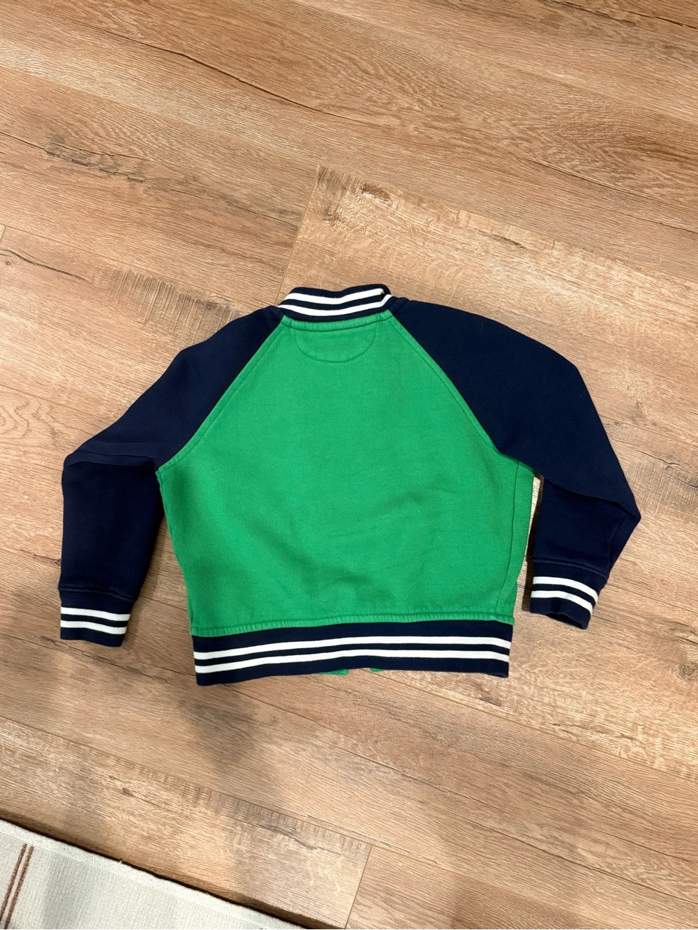 Polo by Ralph Lauren Green Varsity Jacket with Navy Trim - 4Y - Picture 2 of 3